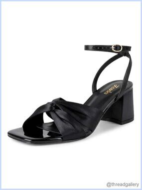 Women's Block Heel Dressy Sandals Satin Adjustable Wedding Heels